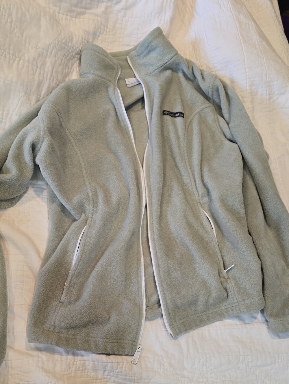 Columbia Sage Green Fleece Full-Zip Jacket